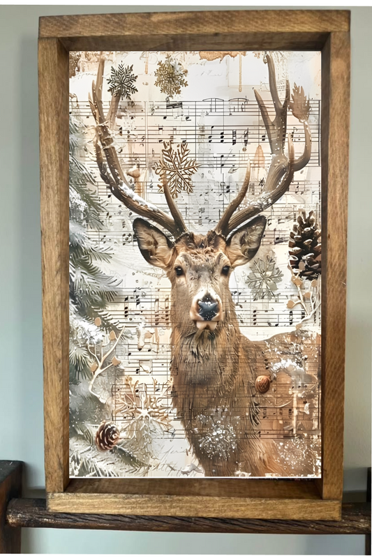 Music Sheet Deer Farmhouse Sign