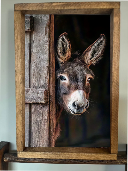 Nosey Donkey Farmhouse Sign