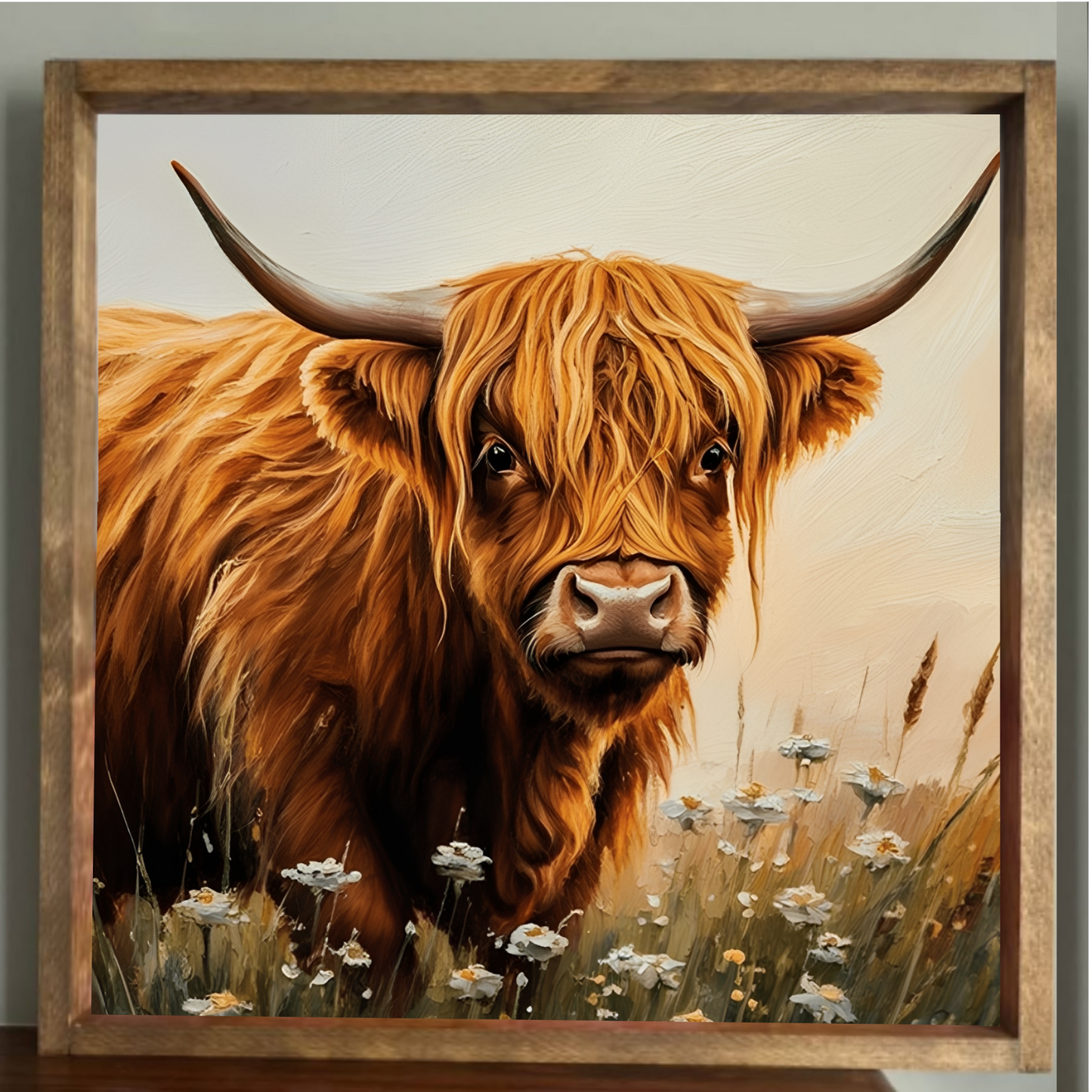 Painted Look Highland Cow Farmhouse Sign