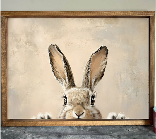 Peak A Boo Bunny Farmhouse Sign