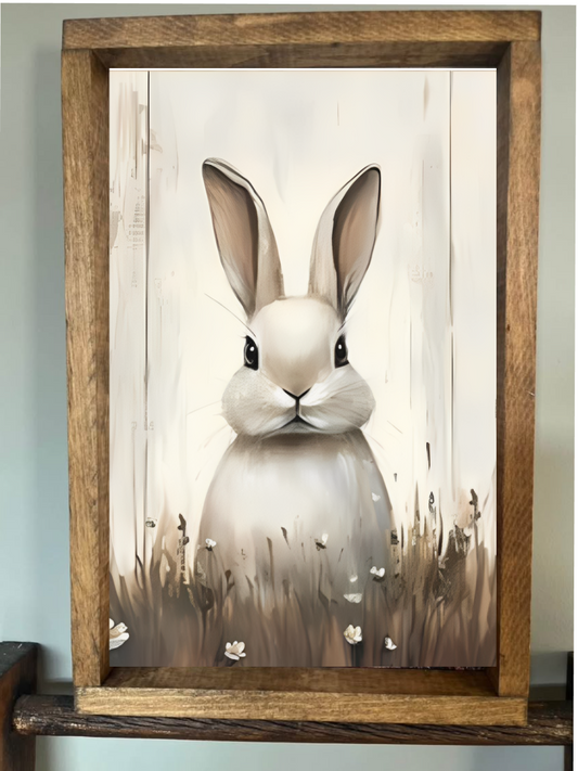 Peek A Boo Bunny Farmhouse Sign