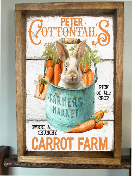 Peter Cottontail's Carrot Farm Farmhouse Sign
