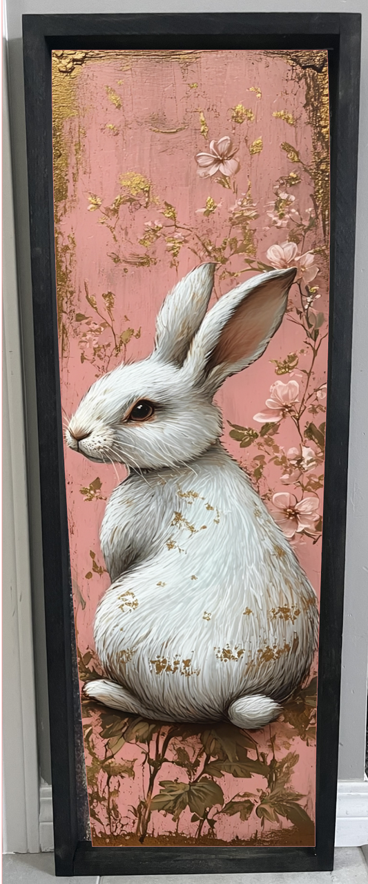 Pink Bunny Farmhouse Sign