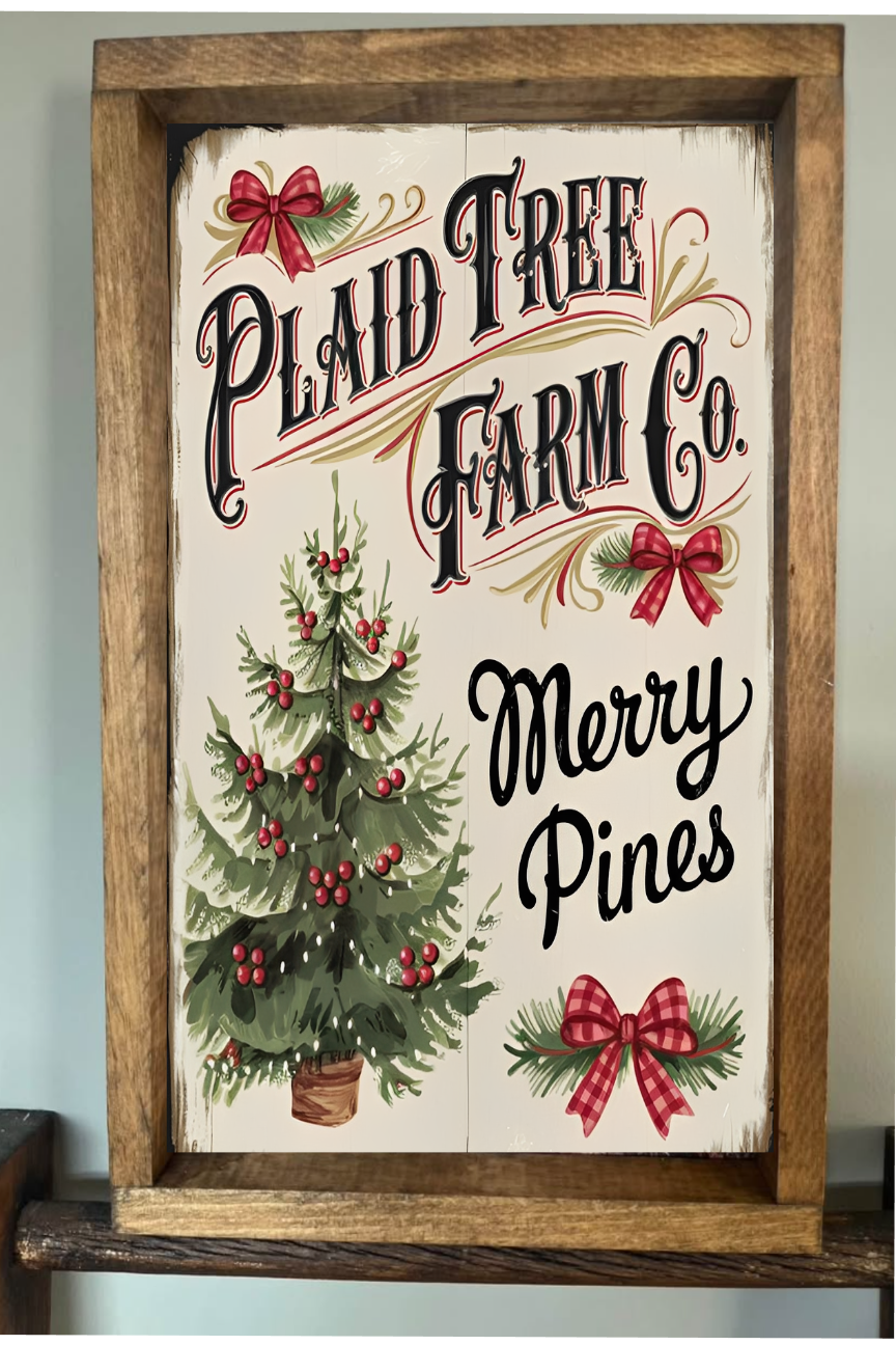 Plaid Tree Farm Co. Farmhouse Sign