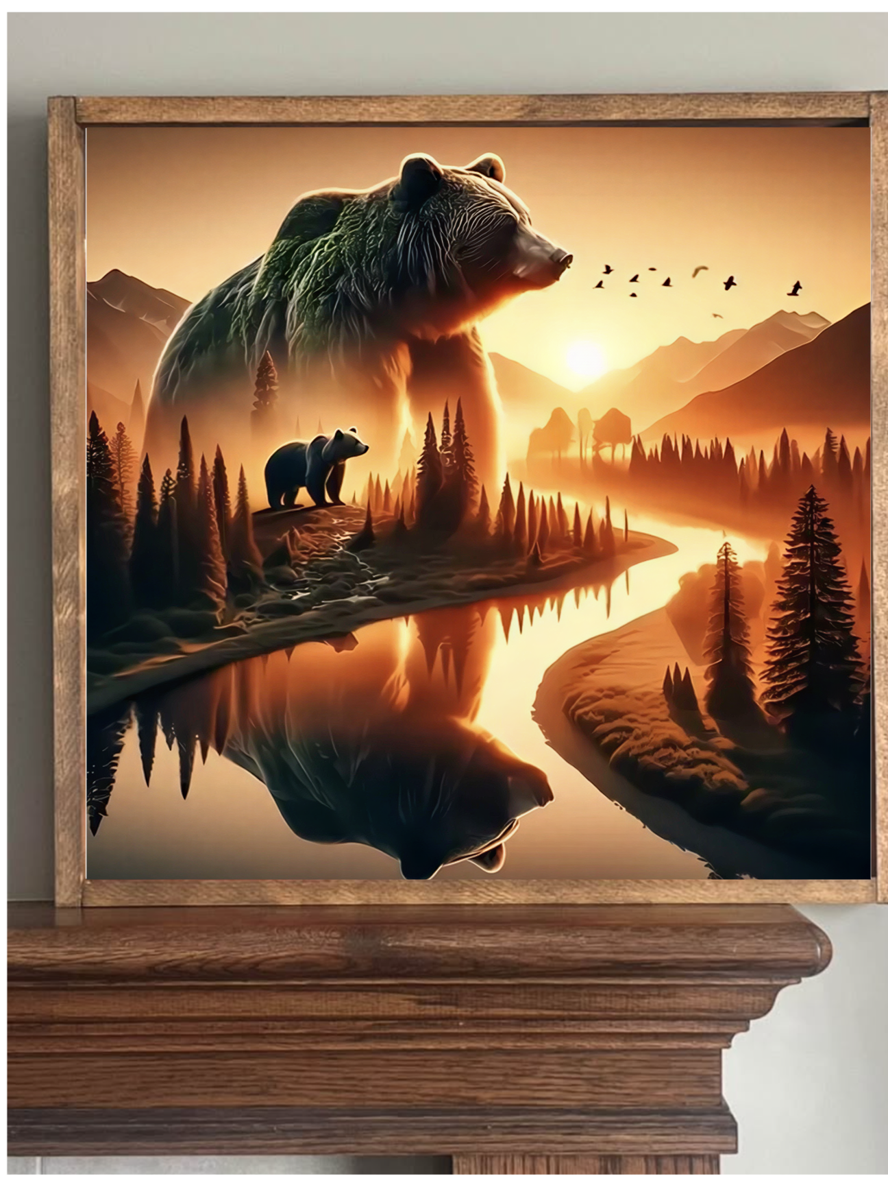 Reflection Bear Farmhouse Sign