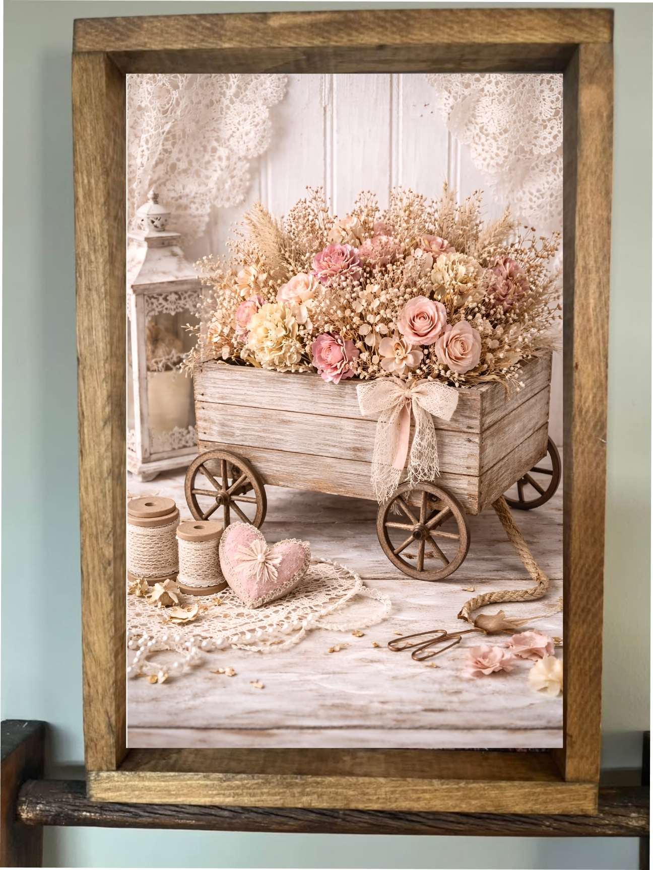 Romantic Flowers Farmhouse Sign