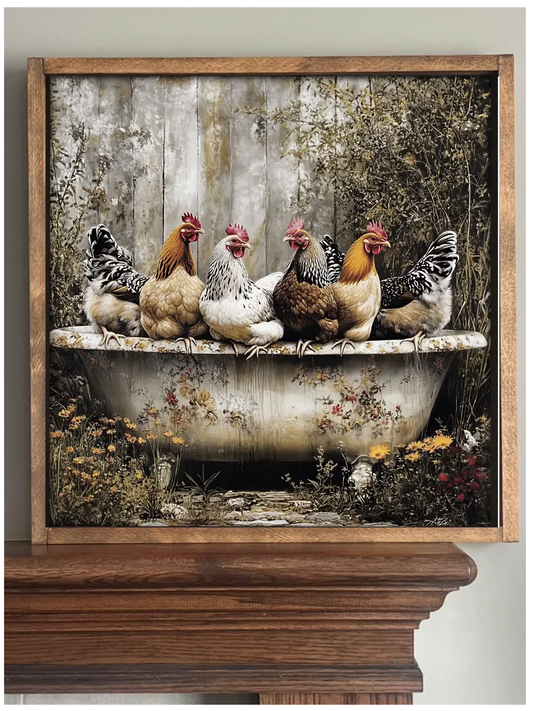 Rooster Spa Day Farmhouse Sign