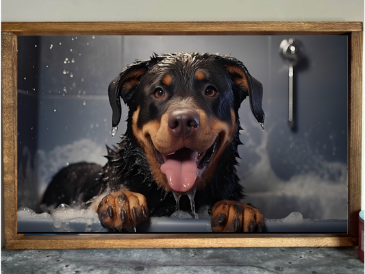 Rotweiller Bath Time Farmhouse Sign