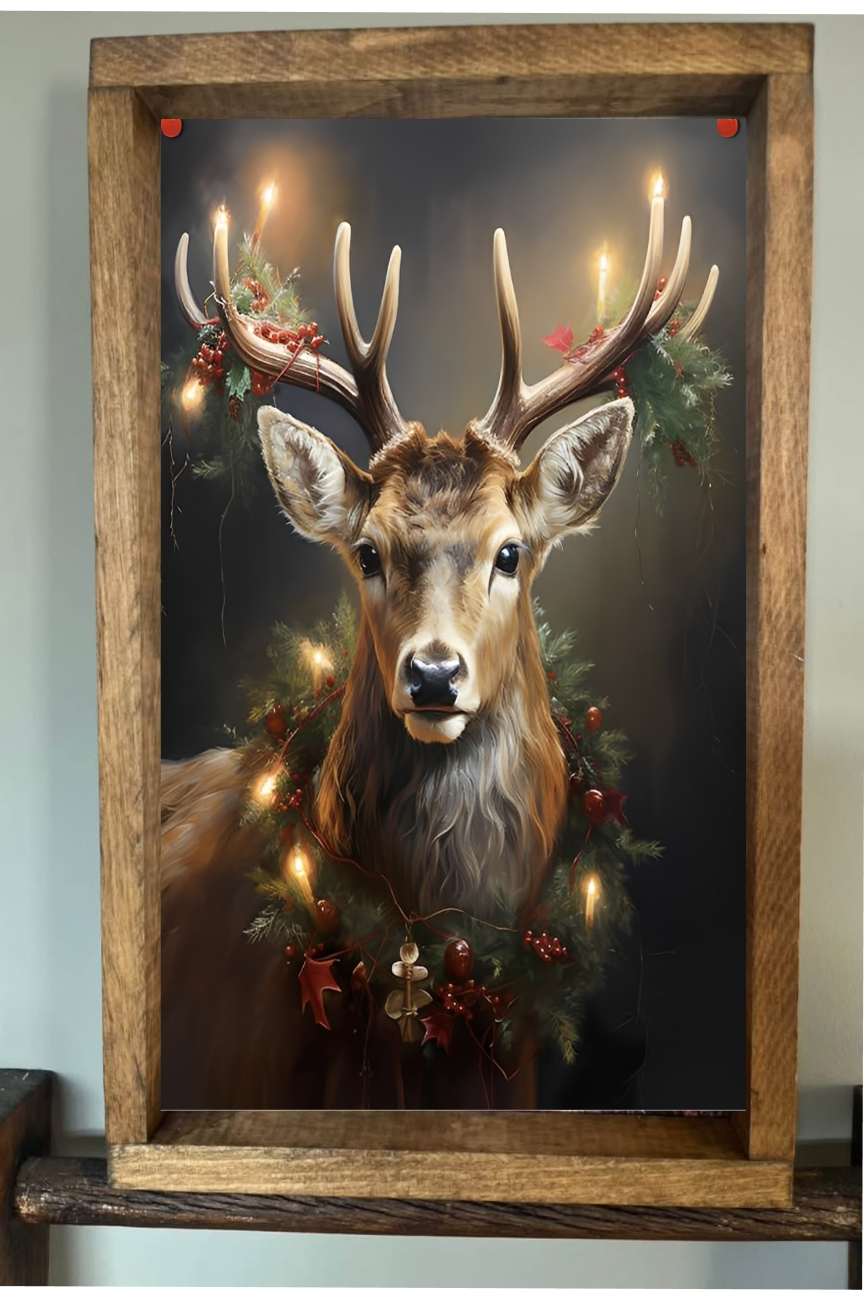 Royal Holiday Deer Farmhouse Sign