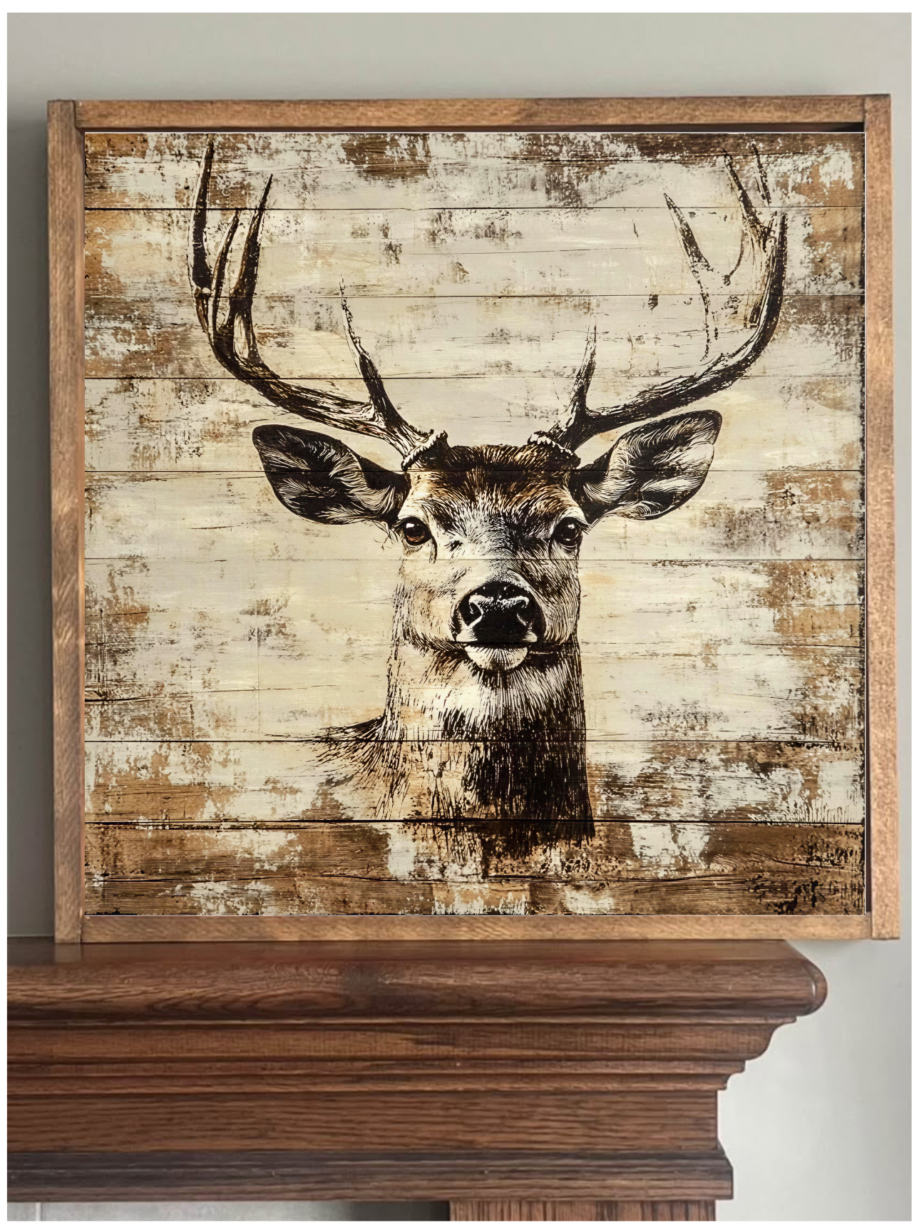 Rustic Deer Farmhouse Sign