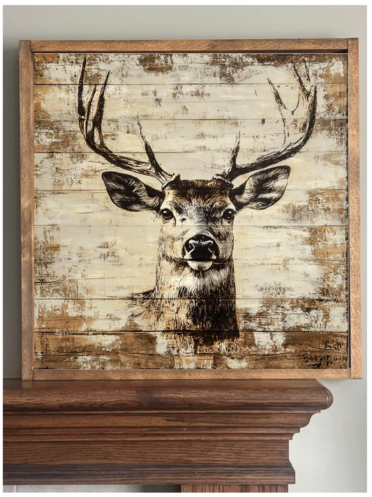 Rustic Deer Farmhouse Sign
