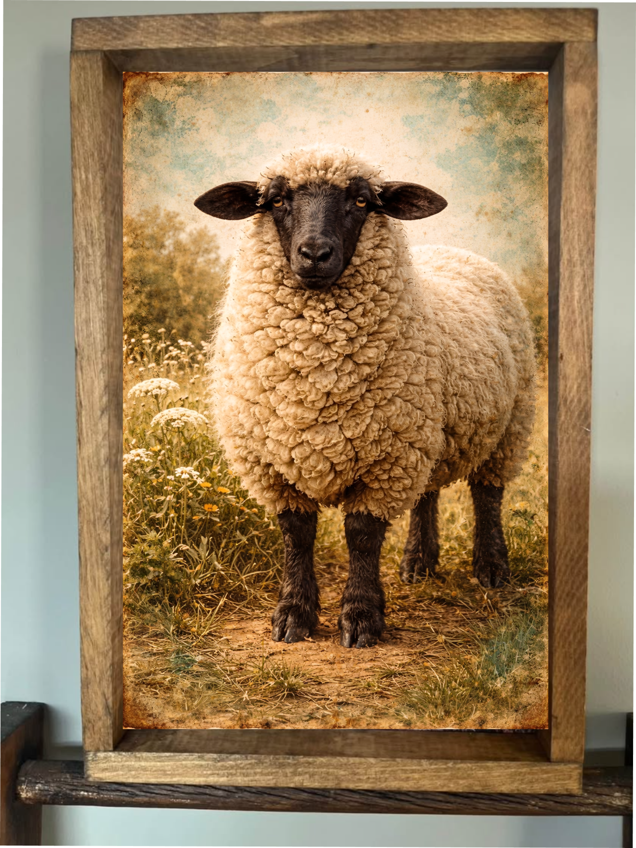 Rustic Sheep Farmhouse Sign