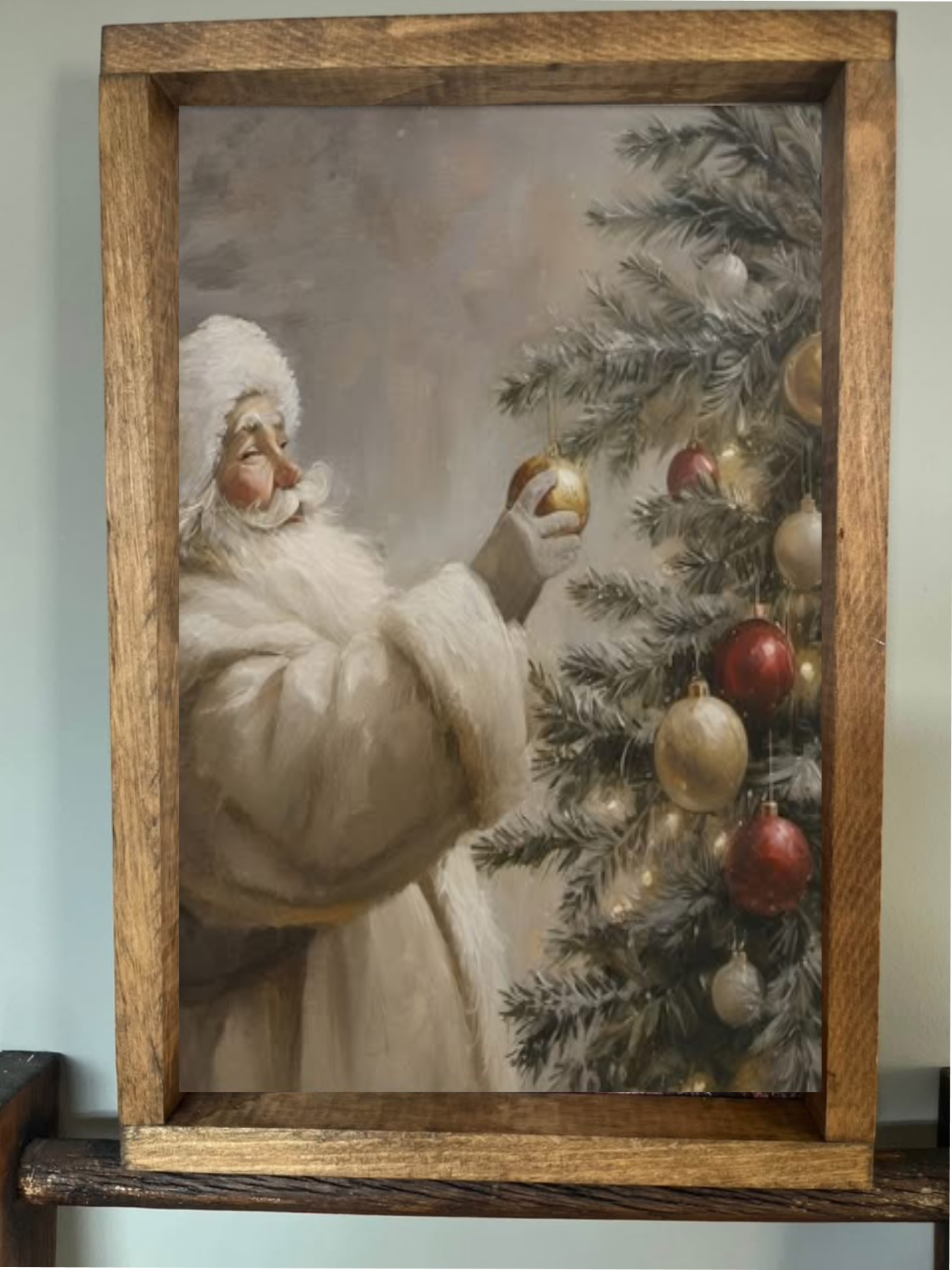 Tree Decorating Santa Farmhouse Sign