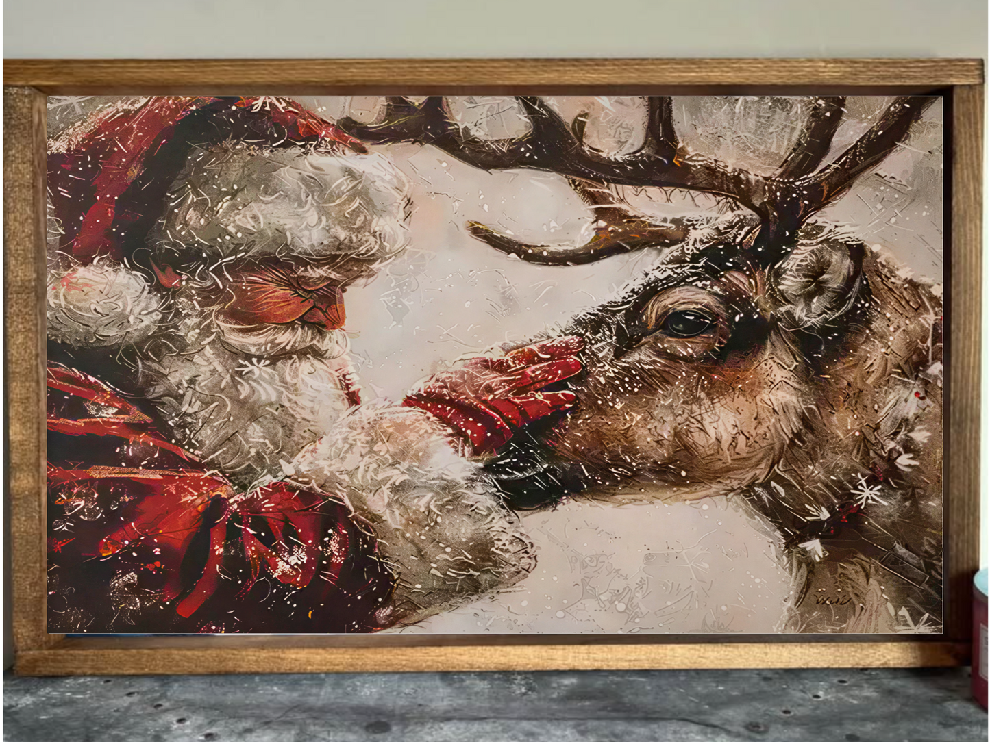 Santa's Friendly Reindeer Farmhouse Sign