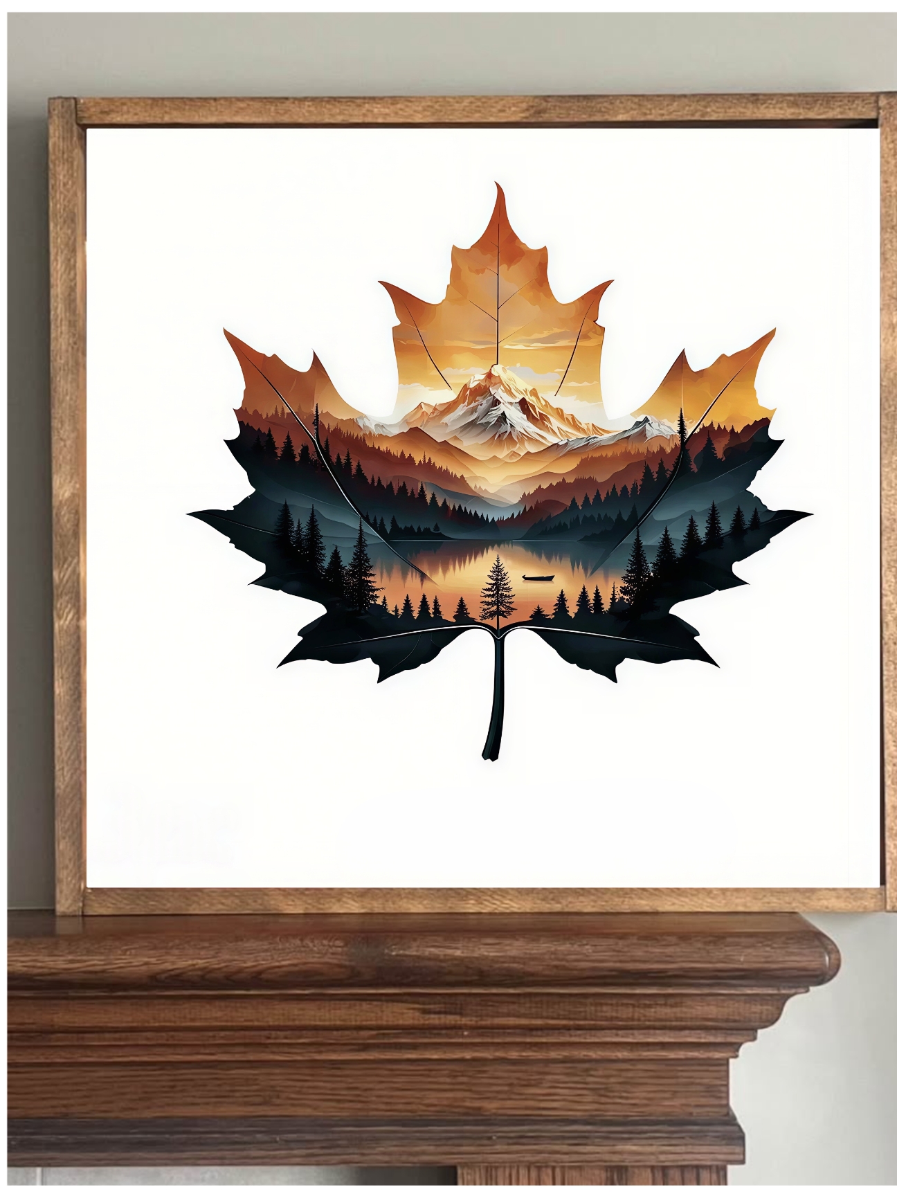 Scenic Scene Maple Leaf Farmhouse Sign