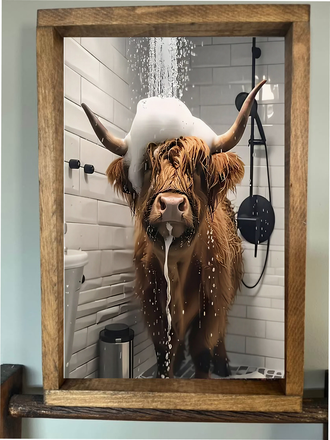 Shower Highland Cow Farmhouse Sign