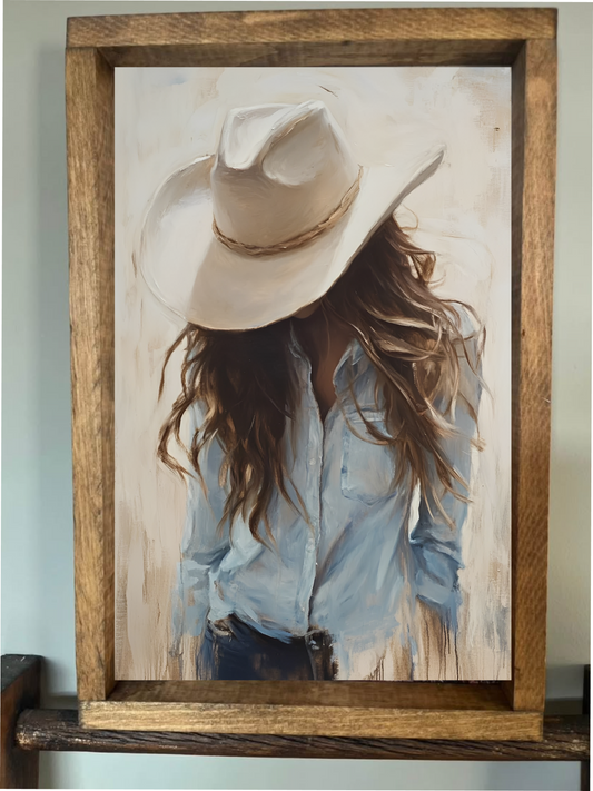 Shy Cowgirl Farmhouse Sign