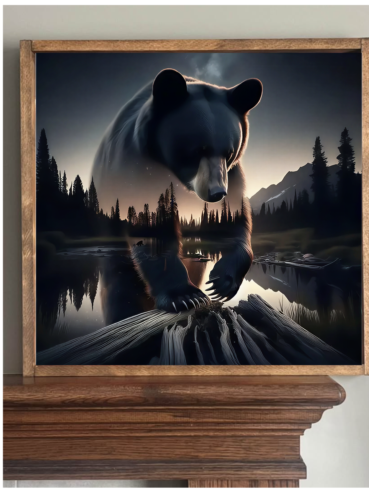 Silhouette Bear Farmhouse Sign