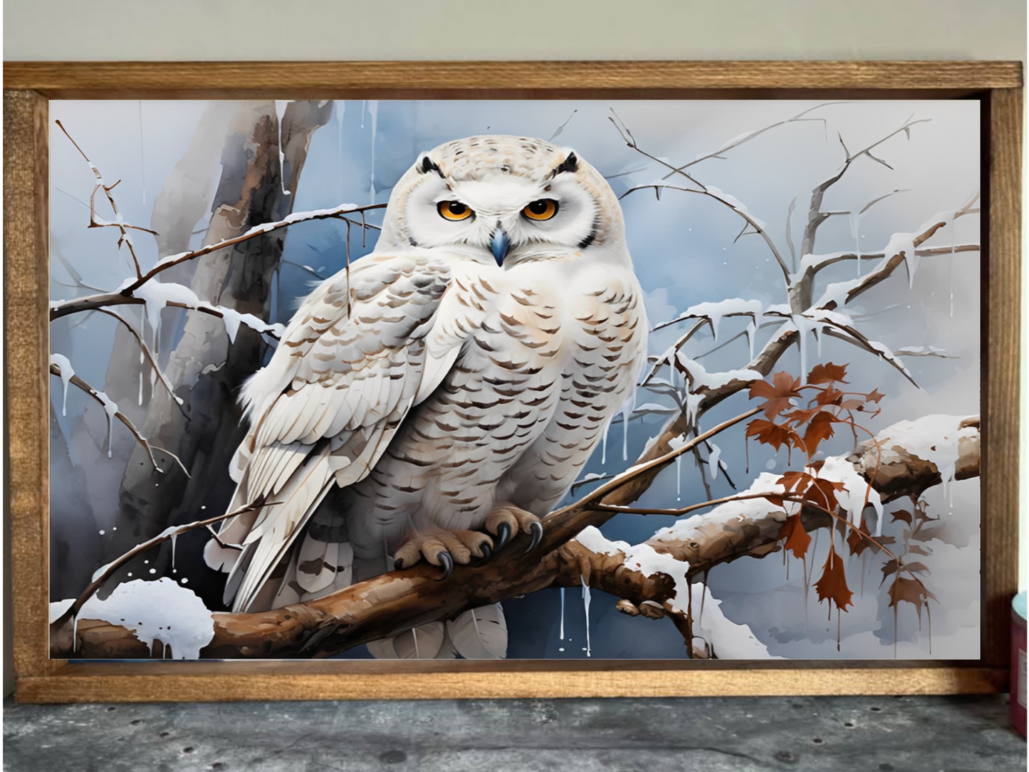 Snowy Owl Farmhouse Sign