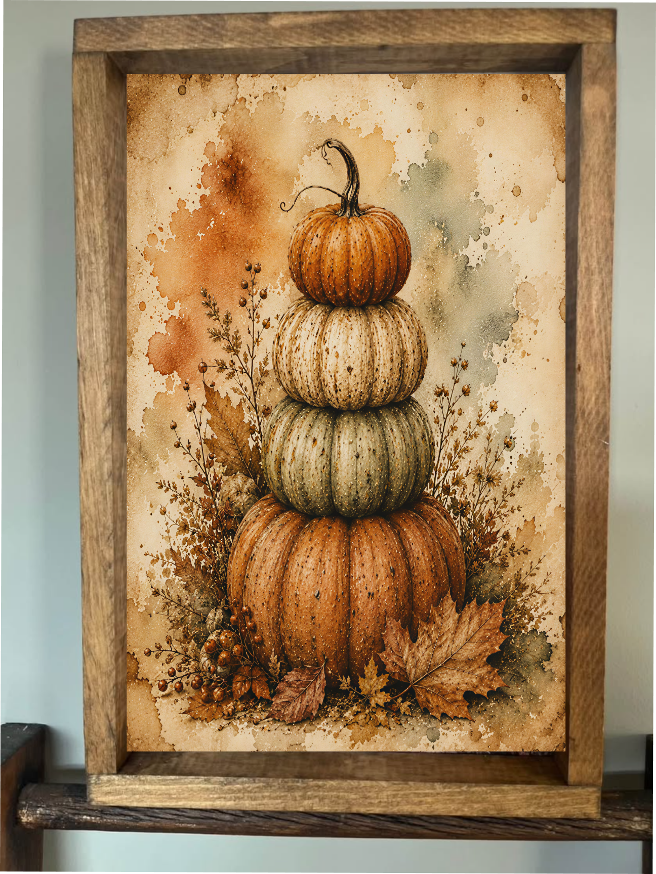 Stack of Pumpkins Farmhouse Sign