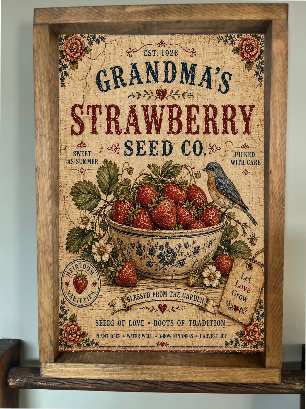 Strawberry Seed Co. Farmhouse Sign