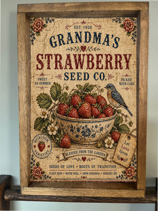 Strawberry Seed Co. Farmhouse Sign