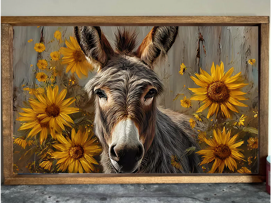 Sunflower Donkey Farmhouse Sign