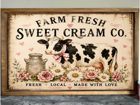 Sweet Cream Farmhouse Sign