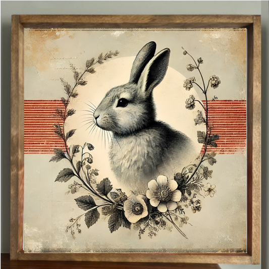 Vintage Bunny Farmhouse Sign