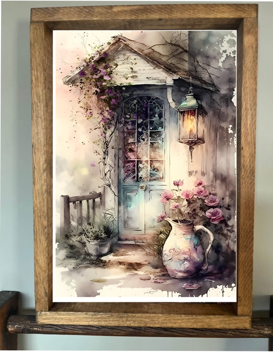 Watercolor Front Porch Farmhouse Sign