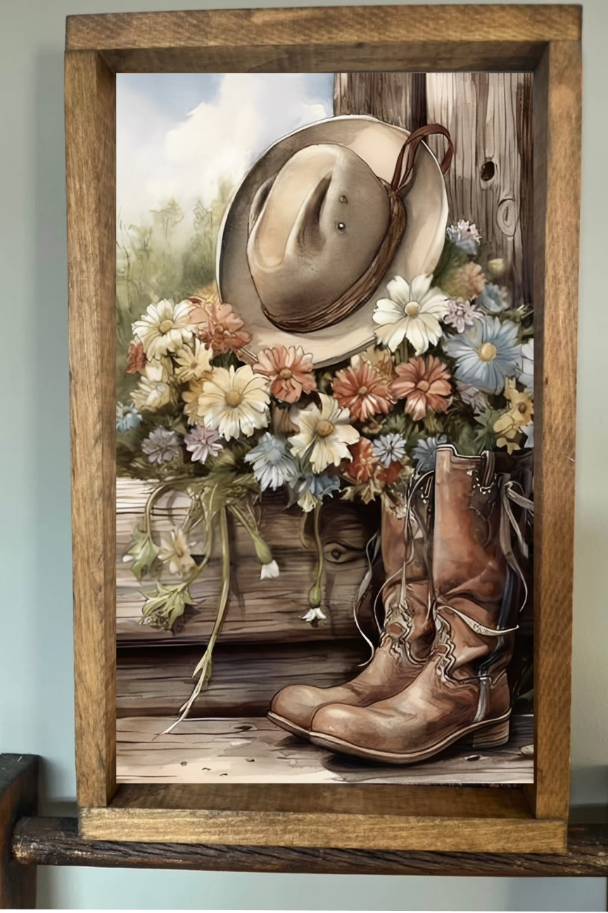 Western Flowers Farmhouse Sign
