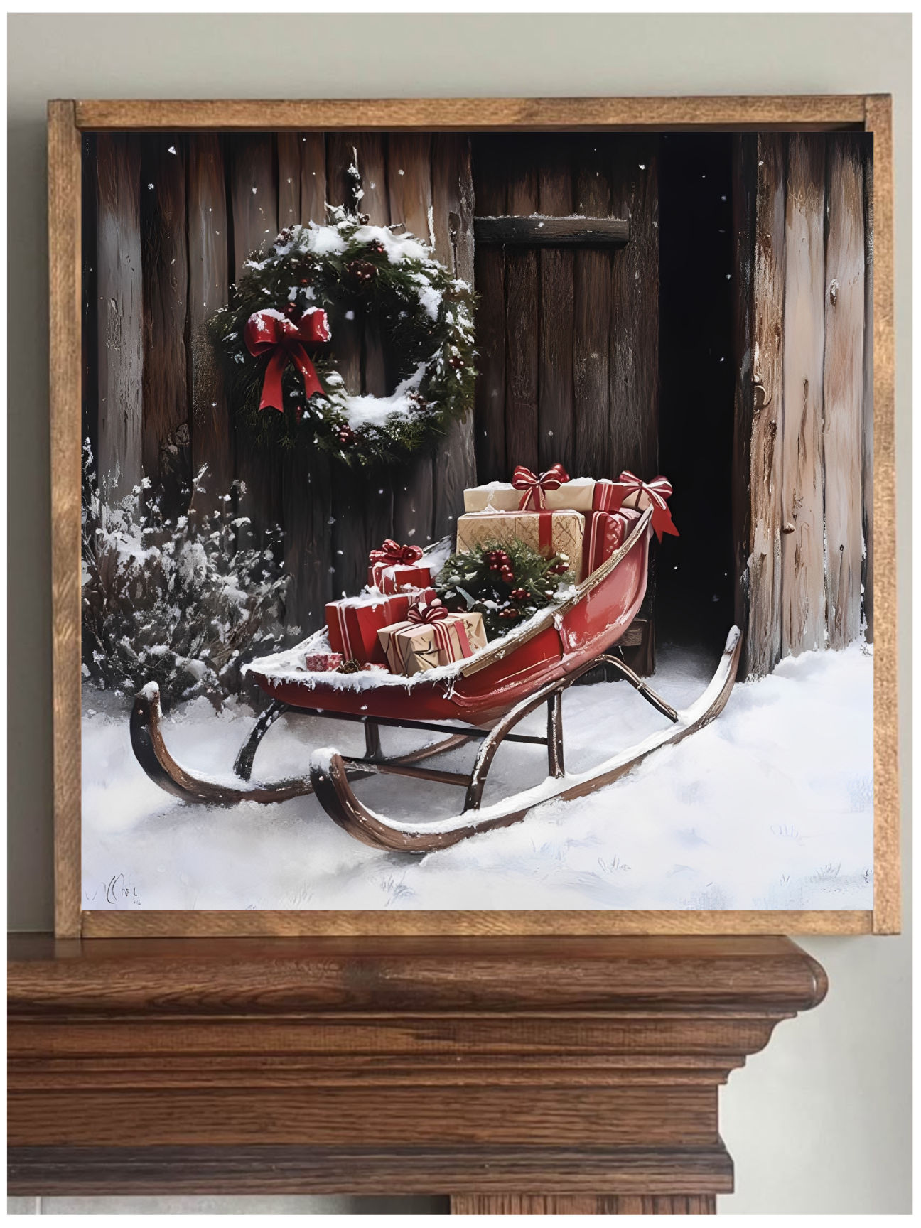 Holiday Sleigh Farmhouse Sign