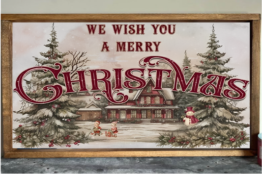 We Wish You a Merry Christmas Farmhouse Sign