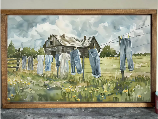 Clothes on the Line Farmhouse Sign