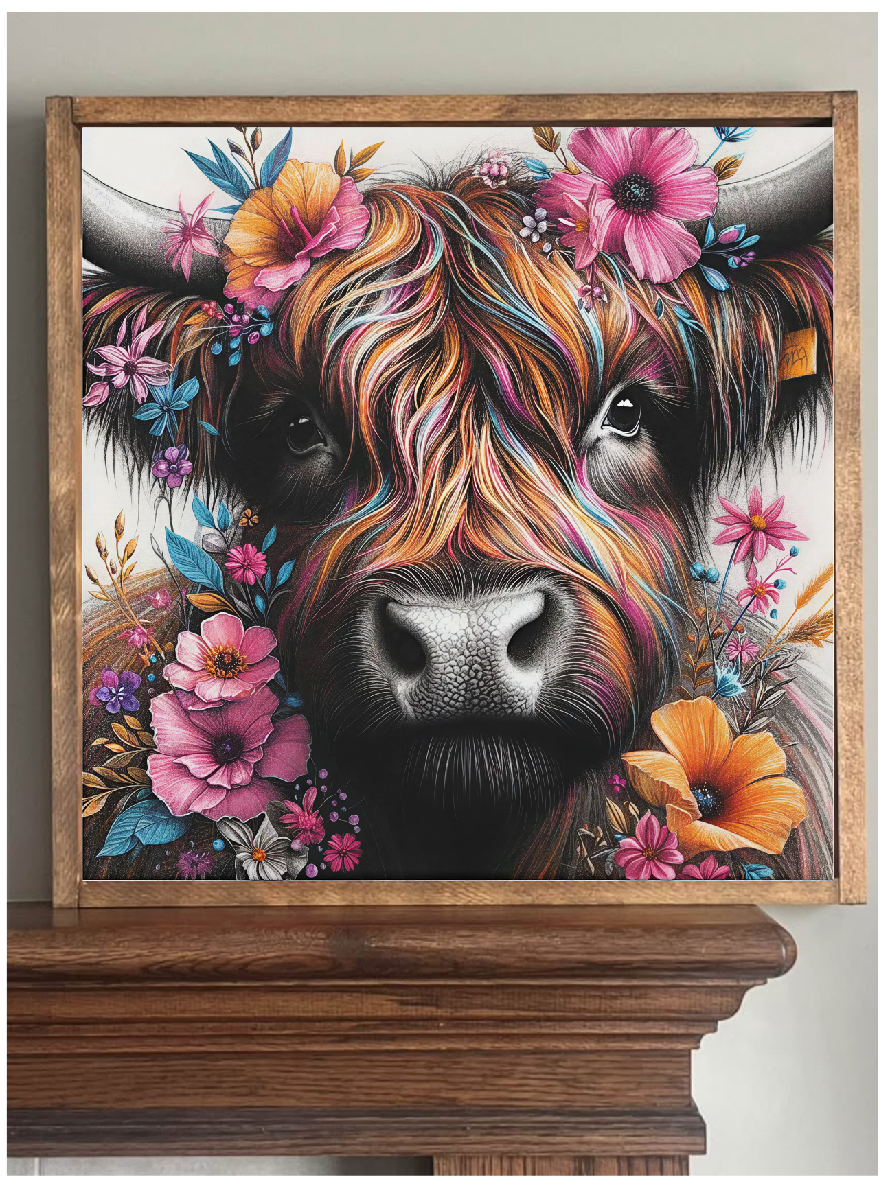 She's So Colorful Highland Cow Farmhouse Sign