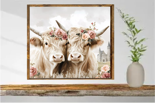 Sister's Highland Cow Farmhouse Sign